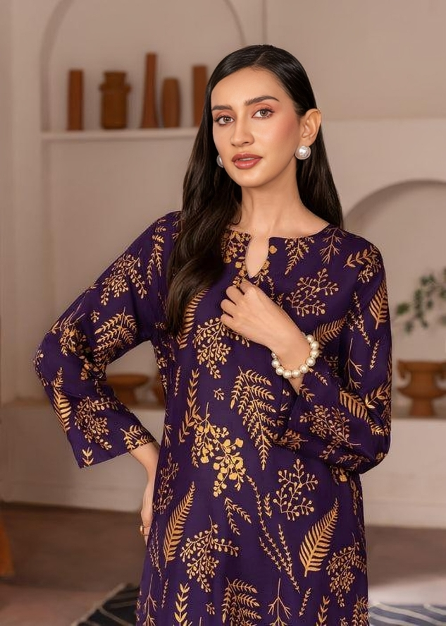 Elegant Stitched Arabic Linen 2pc Suit | Ready-to-Wear Printed Shirt & Trouser