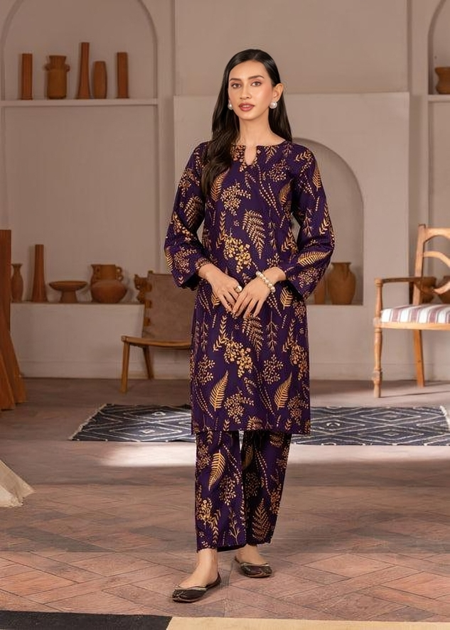Elegant Stitched Arabic Linen 2pc Suit | Ready-to-Wear Printed Shirt & Trouser