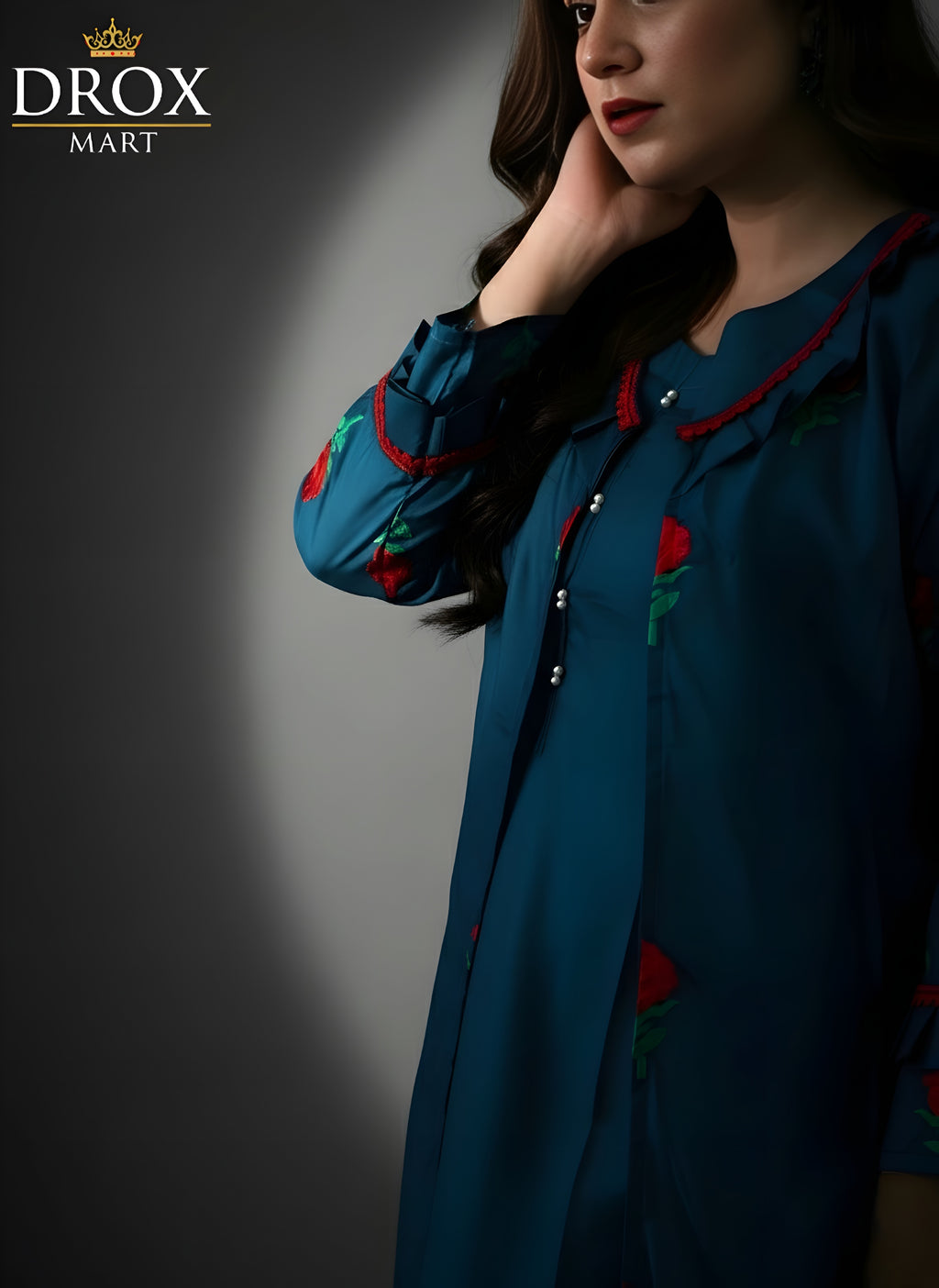 Royal Elegance 3-Piece Katan Silk Embroidered Gown Set