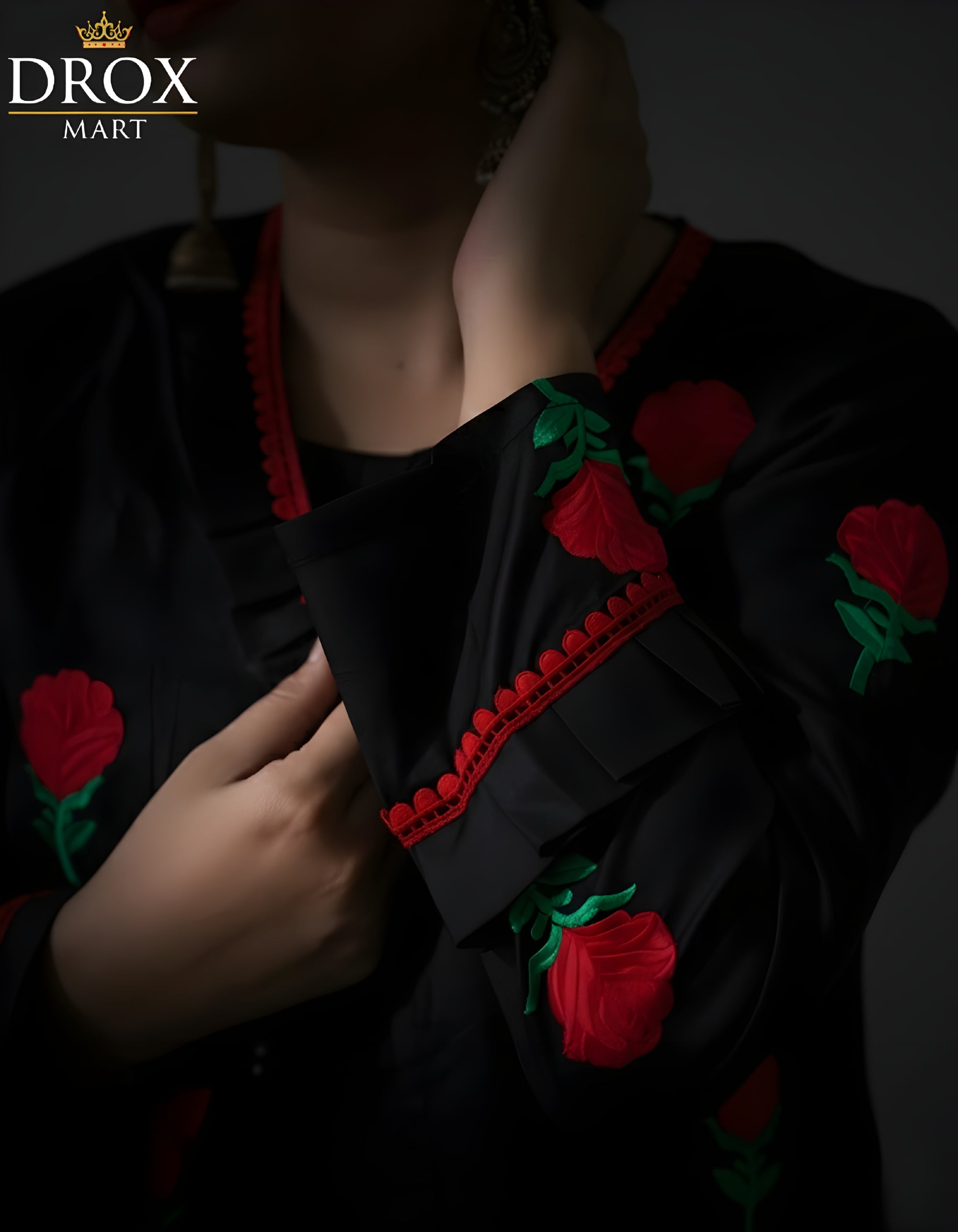 Royal Elegance 3-Piece Katan Silk Embroidered Gown Set