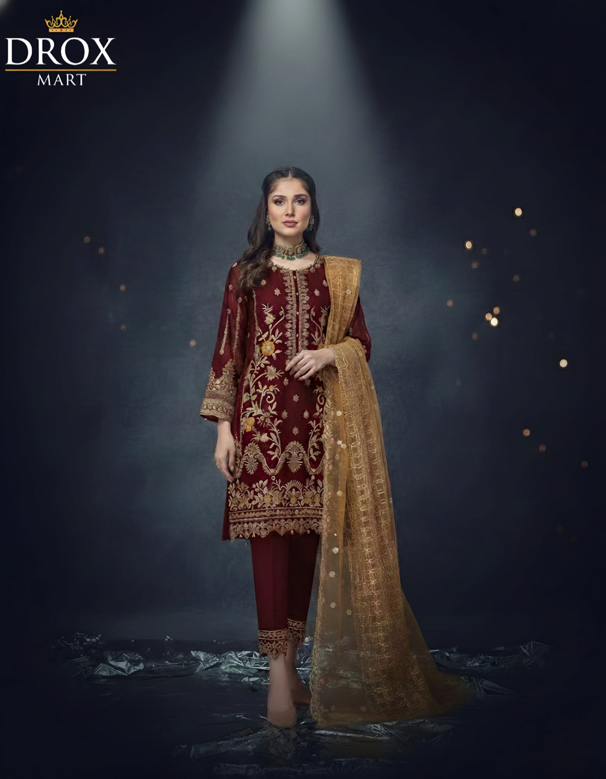 Premium Organza Embroidered 3-Piece Suit | Festive Luxury Collection