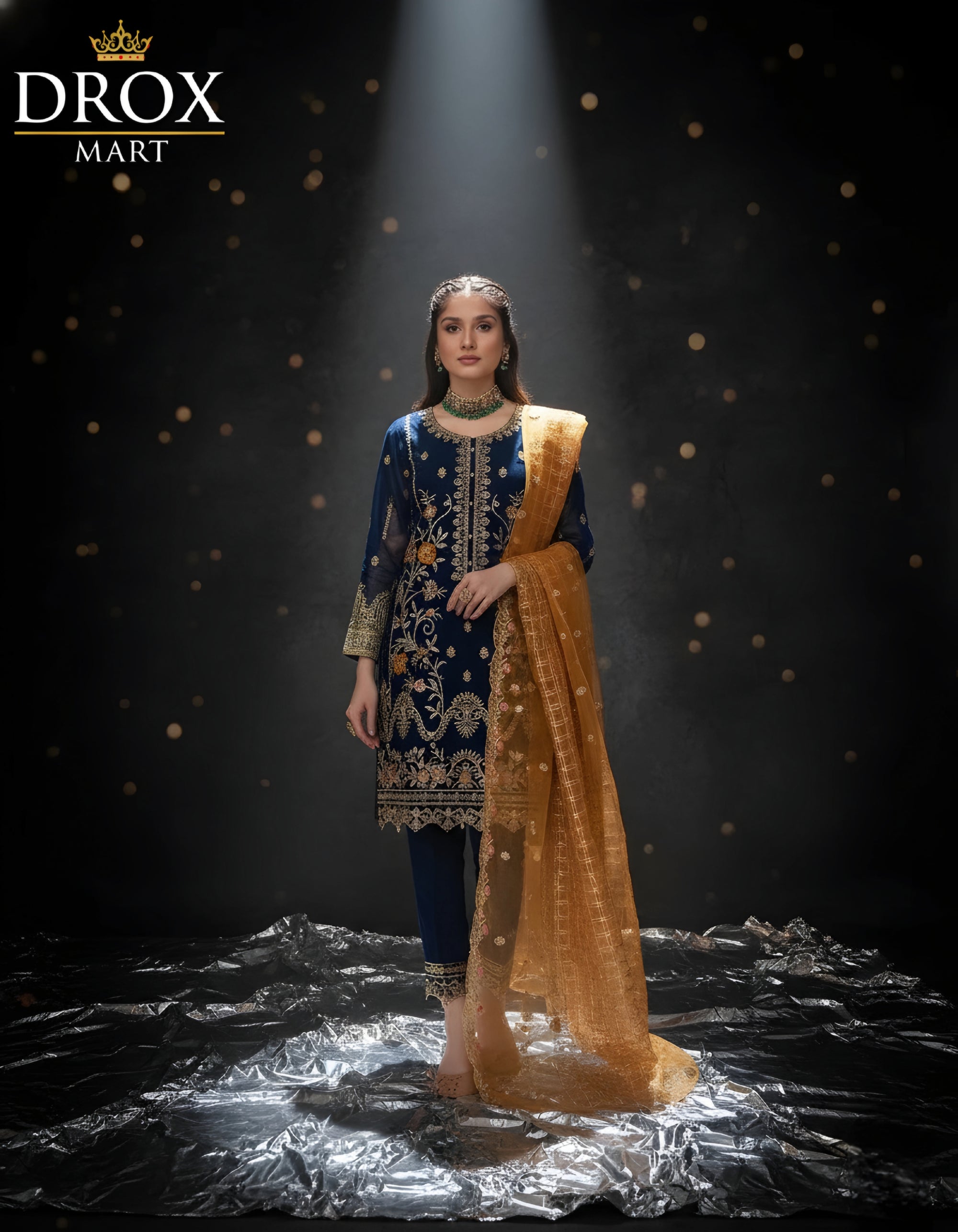 Premium Organza Embroidered 3-Piece Suit | Festive Luxury Collection