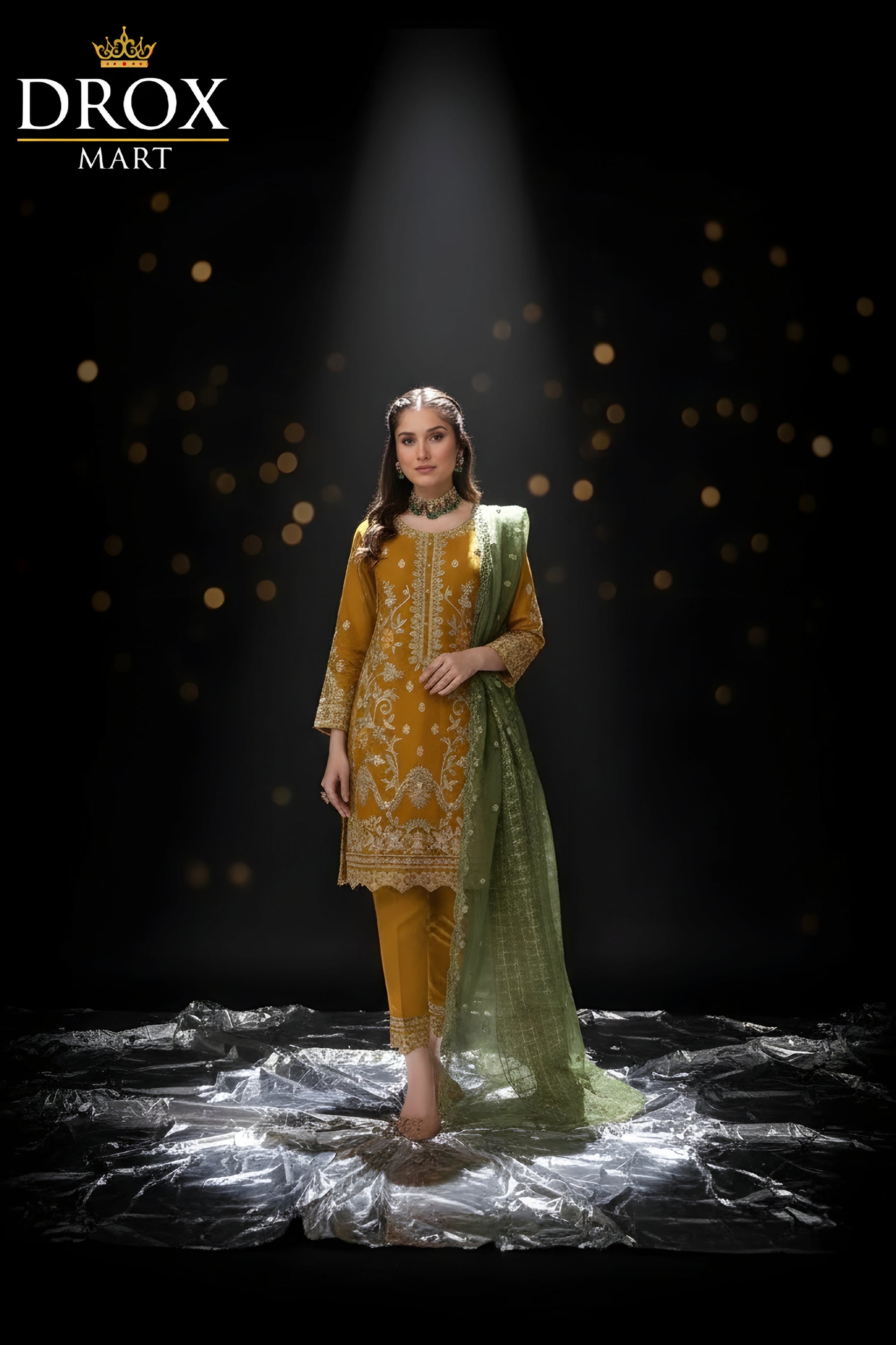Premium Organza Embroidered 3-Piece Suit | Festive Luxury Collection