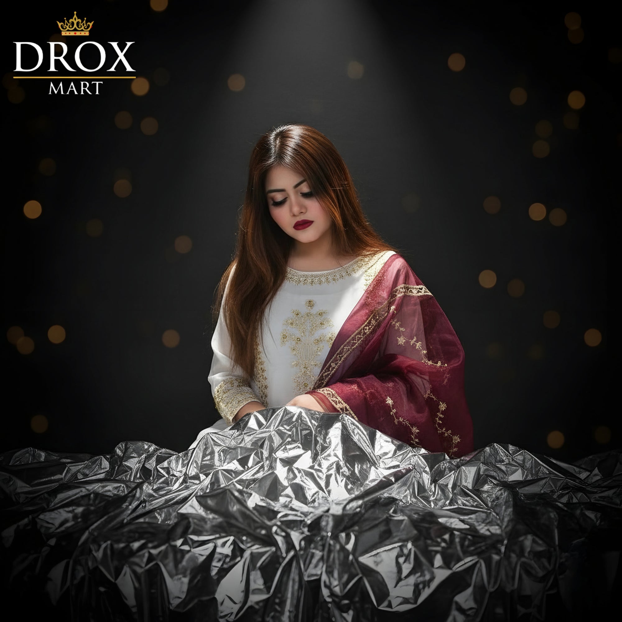 Premium Organza Sheesha Work & Embroidered 3-Piece Suit | Festive Luxury Wear