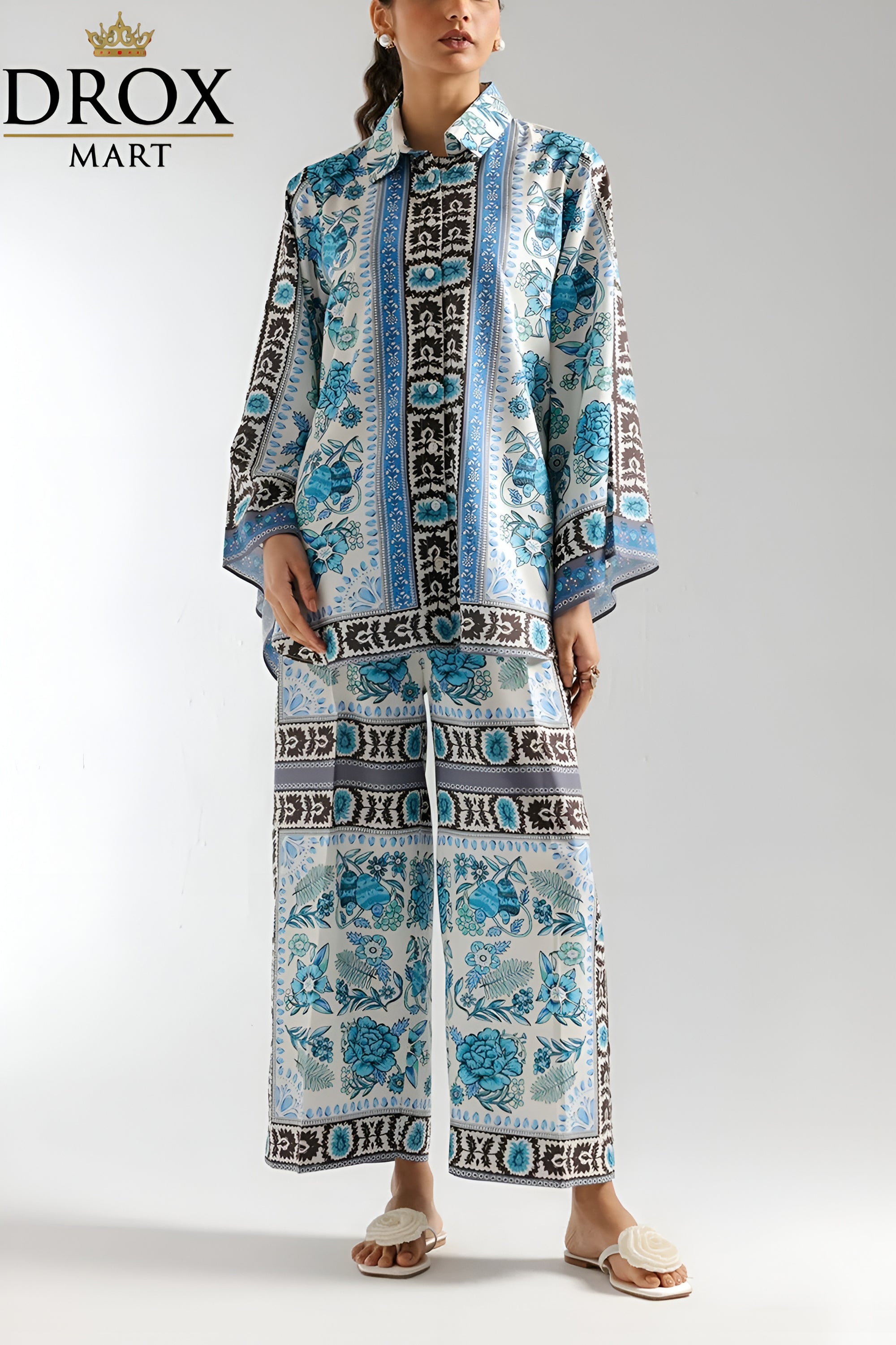 Multicolor Printed Set for Women – Stylish 2-Piece Shirt & Trouser