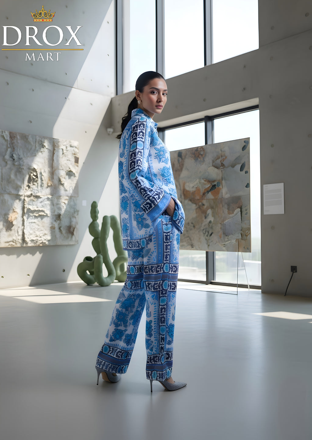 Multicolor Printed Set for Women – Stylish 2-Piece Shirt & Trouser